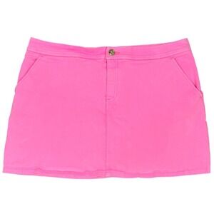 Lilly Pulitzer Colette Denim Skort 14 Pink Stretch 11005 PB Denim Activewear